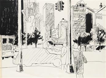 FAIRFIELD PORTER Study for Street Scene.